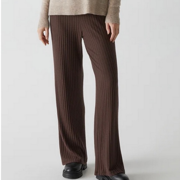 NWT! Michael Stars Women’s Priya Brown Clay Knit Wide Leg Pants - Size Medium - Picture 2 of 8